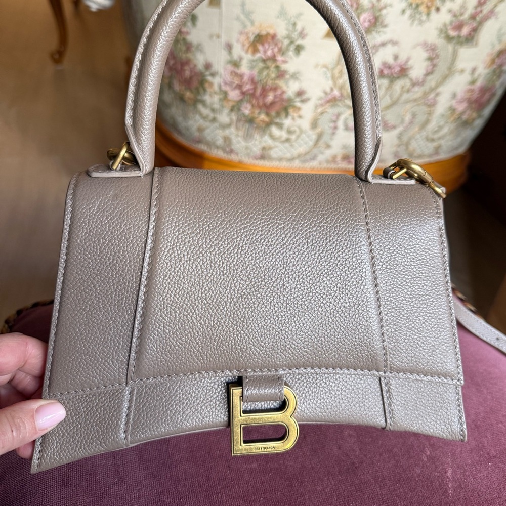 Small Balenciaga Hourglass bag in taupe